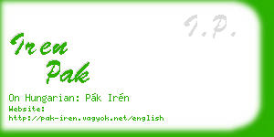 iren pak business card